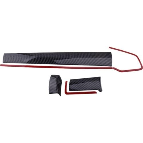 6pcs LHD Car Console Center Dashboard Cover Air Condition Trim Strip ABS Plastic fit for Honda Civic 10th 2018 2017 2016