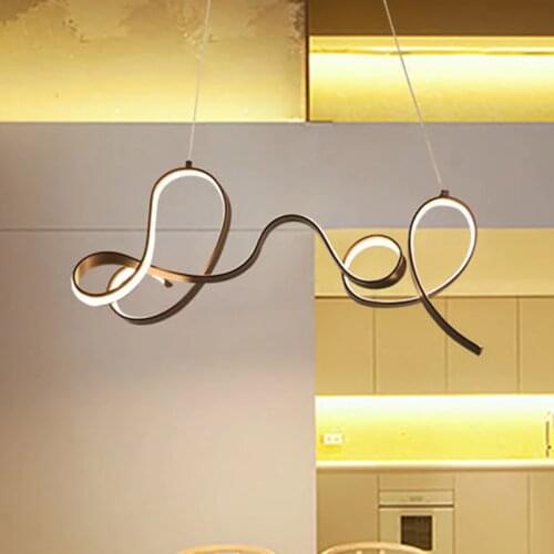 Designer Coffee Color Modern Led Chandelier Kitchen Living Dinging Room Light Fixtures LED Hanging Chandelier
