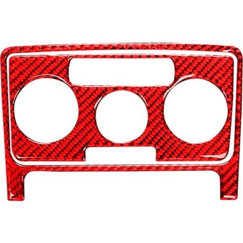 For Beetle 2012 2013 2014 2015 2016 2017 2018 2019 Carbon Fiber Air Conditioning Button Panel Cover Frame Trim (Red)