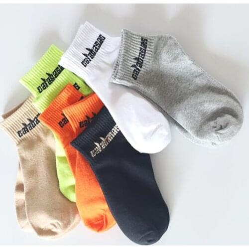 European and American trend summer socks street hip-hop fashion sports skateboard mens socks Harajuku alphabet pattern