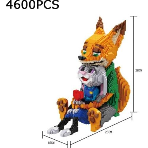 Disney cartoon figures Zootopia micro diamond blocks nick Wilde fox judy Hopps rabbit building brick toy lovers nanobrick