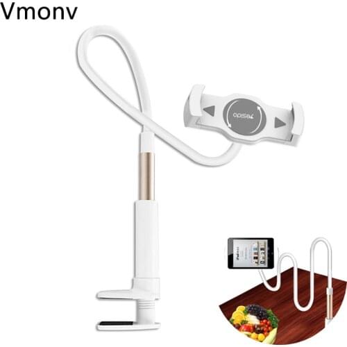 Vmonv Flexible Long Arm Tablet Phone Holder Stand For iPad Air Pro 4-10.5 inch Lazy Bed Desk Support For iPhone Samsung Bracket