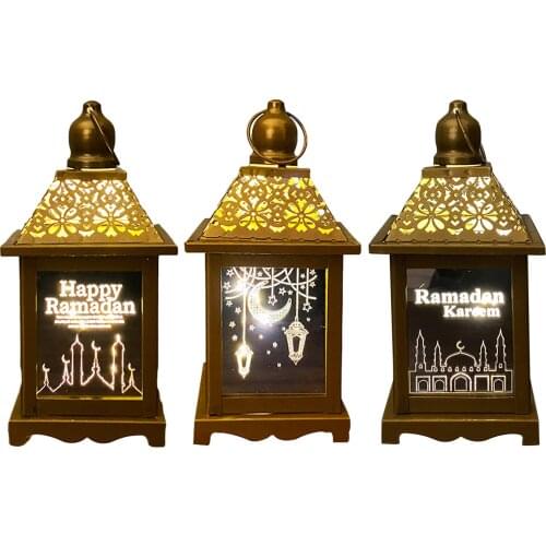 Eid Ramadan Mubarak Lantern Light Outdoor Hanging Decoration unique holographic starlight creates flickering effect