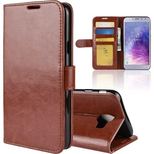 J400 Case for Samsung Galaxy J4 2018 Cases Wallet Card Stent Book Style Flip Leather Covers Protect Cover black SM J400F J4-2018