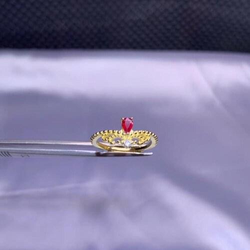 New shop promotion natural ruby lady ring color good 925 Silver Mosaic explosion recommended