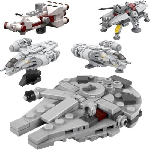 MOC Space War Small Particle Building Block Mini Warship Falcon Assembly And Construction of Particle Childrens Toy Gift Model