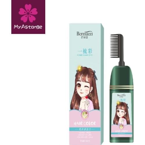 Cream 500ml Natural Plant Extract Hair Dye Comb Applicator Various Colors Comb Color Applicator Non-Irritating for Salon