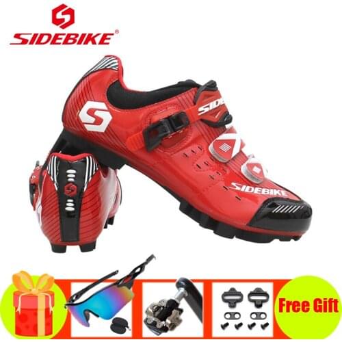 SIDEBIKE Athletic Cycling Shoes Men Breathable Self-locking Mountain Bike Sneakers Add Spd Pedals Non-slip Nylon Sole Racing