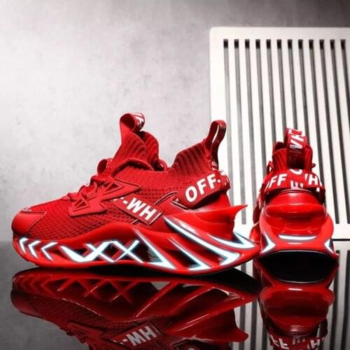 Men Sneakers Mesh Breathable Running Sport Shoes Light Soft Thick Non-slip Shoes Athletic Sneakers size 39-46