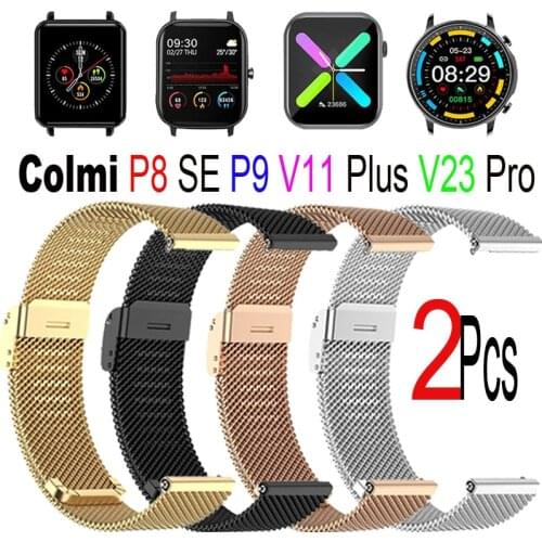Milanese Strap For Colmi P8 P9 V11 Plus V23 Pro Terra 1/2s Bracelet Watchband 20mm For Amazfit GTS 2 Mini Bip S U Lite Wristband