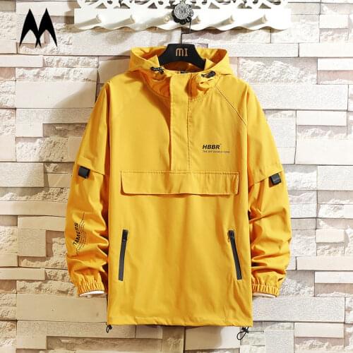 Fashion Harajuku Mens Jacket Pullover 2021 Autumn Trend Hooded Jackets Men Casual Print Sweatshirt Loose Charge Coat S-5XL