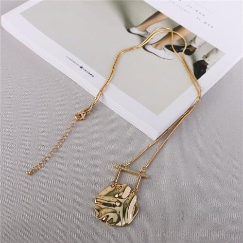 Fashion Fine Jewelry Creative Irregular Round Design Pendant Necklace for Women Gift