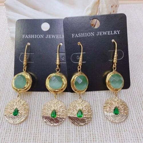 Fashion Woman Green CatEyes Earrings For Women Gift Weeding Trendy Dangle Earring 3Pairs Earring Wholesale