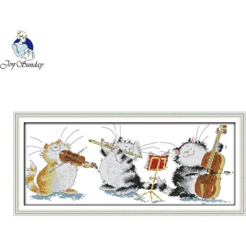 Joy Sunday Concert DIY Handmade Needlework Cross Stitch Set Embroidery Kit Printed Pattern Cross Stitch Home Decor Cross Stitch