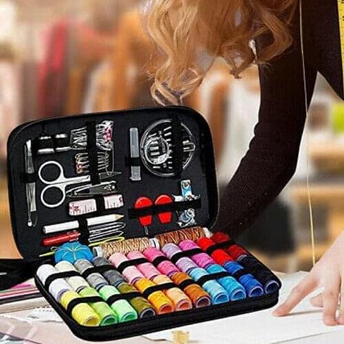 Home Travel Sewing Kit Case Needle Thread Tape Scissor Button Sewing Set Measure Scissor Thimble Thread Storage Travel