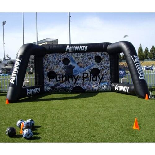 Inflatable soccer goal game for team building rental use inflatable football rugby goal court for sale rugby ball goal game