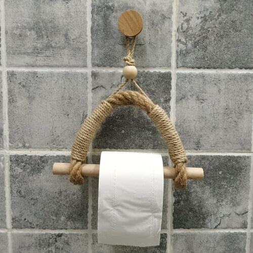 Nordic Wall Hangs Wooden Paper Towel Holder Rack Bedroom Toilet Adornment To Braid By Hand Bathroom Decoration
