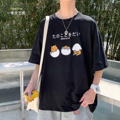 Summer new style bear print short-sleeved T-shirt learn mens T-shirt Korean version of the trend loose plus fat plus size