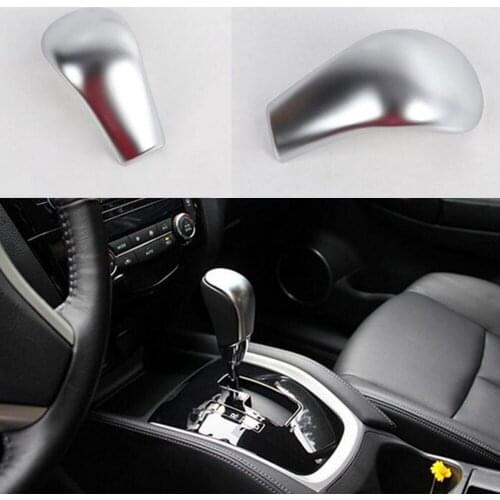 New ABS sliver Chrome Decorative AT Automatic Gear Shift Knob Cover For 2014 2015 Nissan Rogue X-Trail 2013 Sentra Decoration