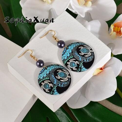 SophiaXuan New Design Turtles Acrylic Dangle Earrings Hawaiian Marshall Trendy Earings Wholesale Fashion Jewelry for Women Gift