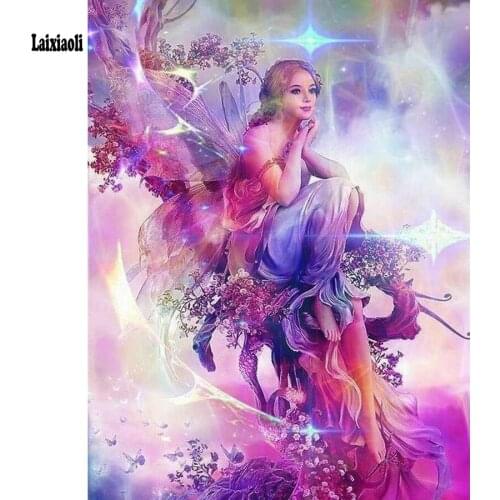 Full 5d diy diamond painting angel girl new arrival diamond mosaic cross stitch elf wall sticker 3d embroidery decoration kit