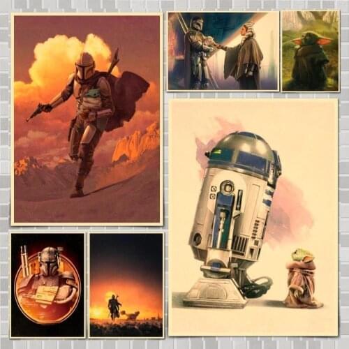 Mandalorian Season 2 Star Wars Movie Poster Wall Stickers For Home Room Bar Decor Art