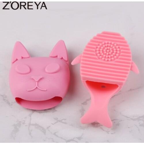 ZOREYA Brand Professional Makeup Brushes Cleaning Tools Lovely Animal Shaped Silicone Brush Cleaner For Cosmetic Tool Washing