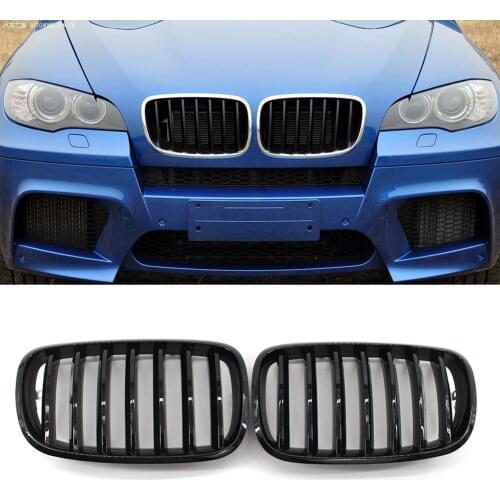 Morden Style Front Bumper Grill Car Styling Kidney Grille Gloss Black Kidney Grill 1 Pair for BMW E70 X5 E71 X6 2007-2013