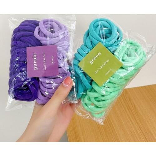 50/Set Women Girls Candy Colorful Nylon Elastic Hair Bands Ponytail Holder Rubber Bands Scrunchie Headband Hair Accessories