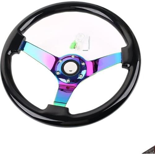 Neo Chrome 350mm 14inch ABS Steering 45mm Wheel Deep dish Universal Car Auto Racing Steering wheels