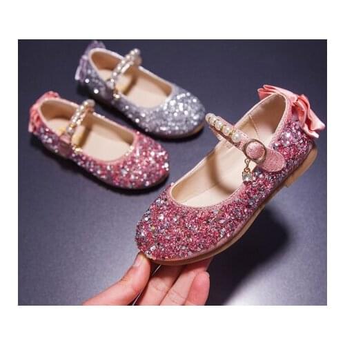 Spring Children Shoes Girls Flat Heel Princess Dance Sandals Kids casual Shoes Glitter Leather Fashion Girls Party Dress Weddin