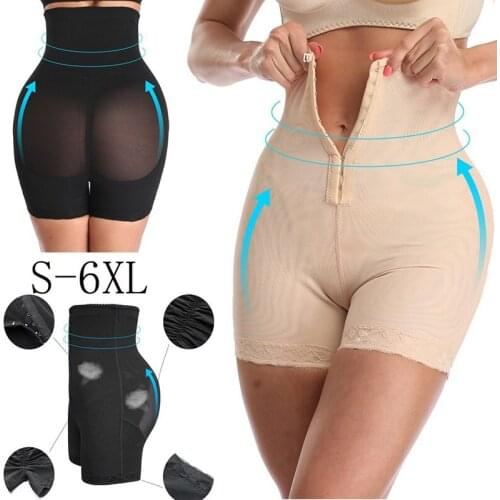 High Waist Mesh Breathable Buckle Body Shaping Panties Waist Trainer Butt Lift Hip Push up Belly Flat Boxer Control Underwear