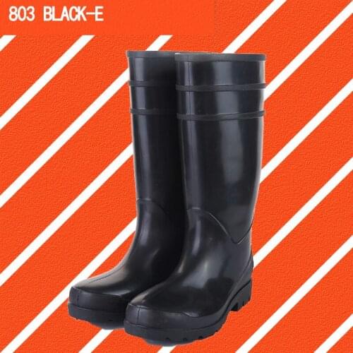 Waterproof RainBoots Waterproof Flat Shoes Men Black Rainboots