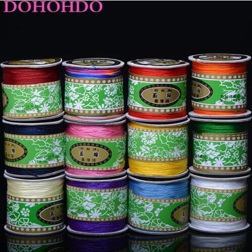 DOHOHDO 0.8mm 120m Nylon Cord Cotton Cord Thread Chinese Knot String Rope Bead DIY Bracelet Necklace Jewelry Making Accessories