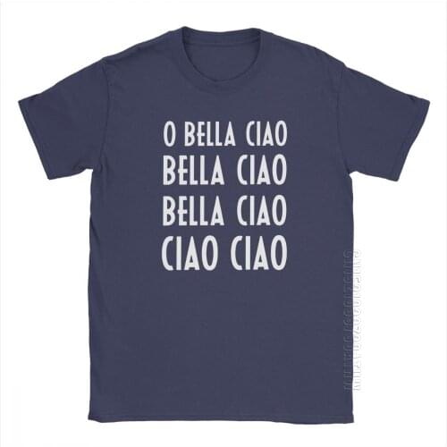 Oh Bella Ciao Funny T Shirt Men Money Heist La Casa De Papel Short Sleeve Tops House Of Paper Tees Pure Cotton O Neck T-Shirt