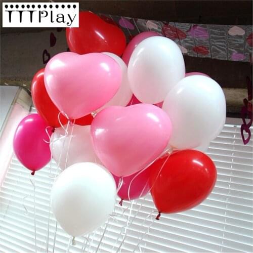 10pcs Romantic 12 Inch Love Heart Latex Balloons Inflatable Wedding Decoration Air Balls Valentines Day Birthday Party Supplies