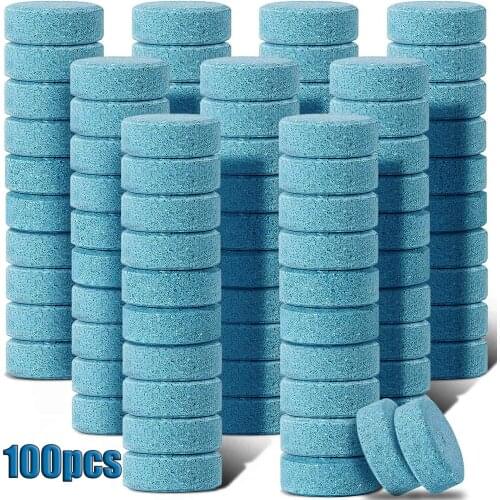 100 Concentrated Tablets Detergent Car Windshield Cleaning Effervescent Tablets Ultra-clear Wiper Glass Cleaner for Home Toilet