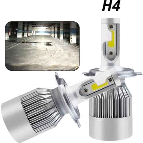 2X C6 LED H4 Super Bright COB Car Headlight Led Spot Fog Lamp Bulb 72W 7600LM Waterproof Headlight Automobile Head Led Night Car