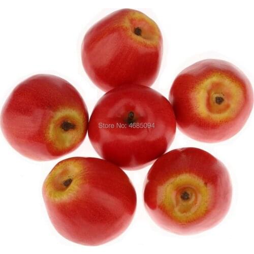 Gresorth 6pcs High-grade Fake Red Apples Simulation Artificial Apples Adornment Home Party Holiday Festival Decoration