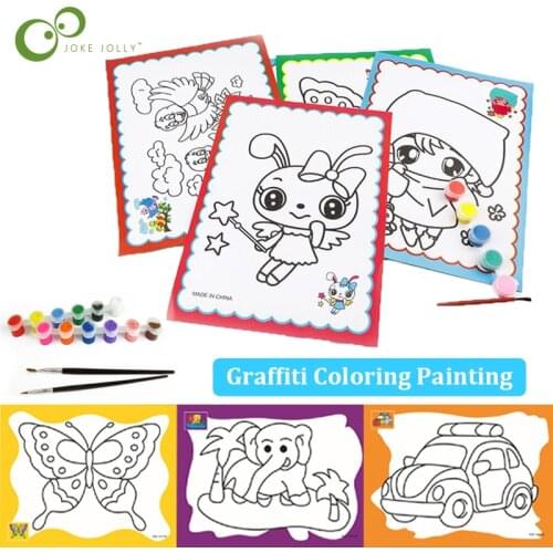 8Pcs Creative DIY Coloring Watercolour Painting Kids Montessori Toy Gifts Art Crafts Pigment Doodle Art Picture Drawing Toys ZXH