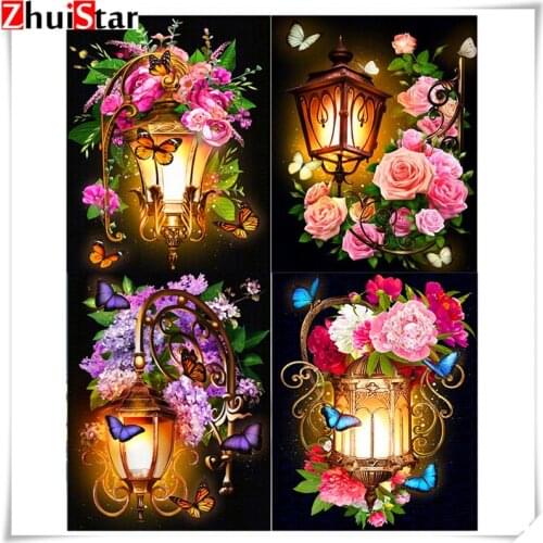 5D Diamond Embroidery Variety Of Lanterns Cross Stitch DIY Diamond Painting Landscape Diamond Rhinestone Home Decoration Gift