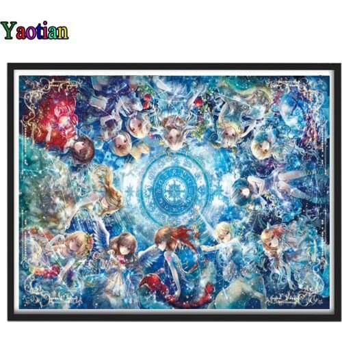 Diamond embroidery anime constellations girl 5d diy diamond painting cross stitch full diamond embroidery paint by diamonds