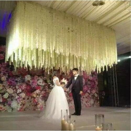White Artificial Hanging Orchids Plants Fake Silk Flower Vine For Wedding Backdrop Party Decoration Supplies New Arrival