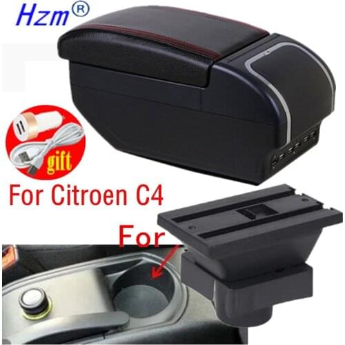 Center Centre Console Storage Box For C4 Hatchback 2004-2010 Armrest Arm Rest Rotatable 2005 2006 2007 2008 2009