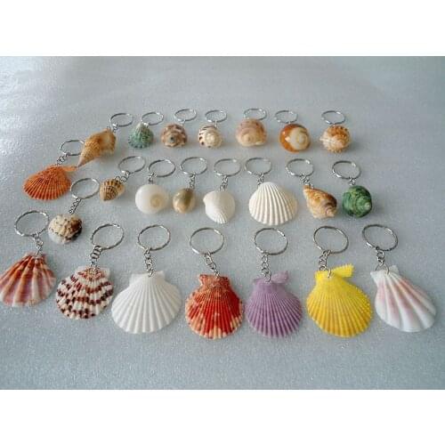 HappyKiss 5pcs Wholesale key conch shells Conch shells key chain selling new products couple key pendant