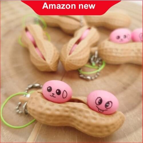 Fidget Toys Decompression Peanut Toys Squishy Squeeze Beans Edamame Keychain Cute Stress Releiver Adult Kids Toys Fidget Toys