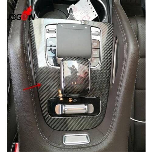 Dry Carbon Fiber Interior Cup Holder Key Area Console Panel Cover For Mercedes Benz GLE W167 GLE350 GLE450 GLE53 2020