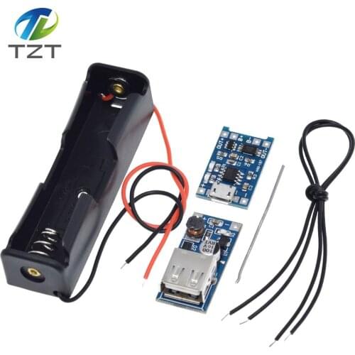 DIY Kit Micro USB 5V 1A 18650 TP4056 Lithium Battery Charger Module +600MA SB Mobile Power Boost Board +18650 Battery Box Case