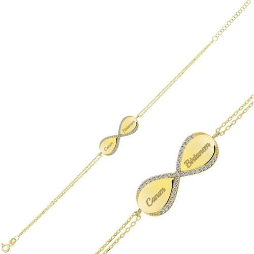 Name Rewritable Silver Infinity Bracelet DN1009A