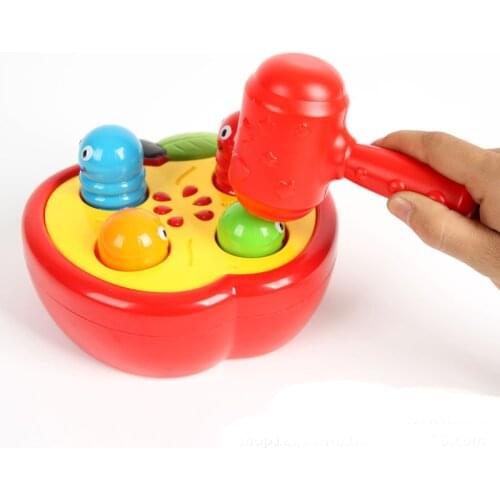 Knock Caterpillar Baby Plastic Hammer Toy Toddler Whack-A-Mole Funny Family Game Hammering Noise Maker Toys For Children Gift